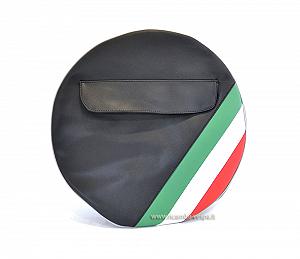 Cubrerueda de repuesto color negro con bandera italiana ( 10 pulgadas) ) 