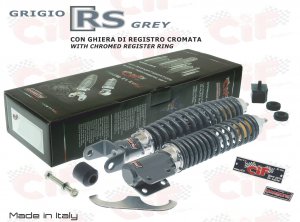 Kit de amortiguadores delanteros y traseros gris RS para Vespa 125/150/200 PX PE 