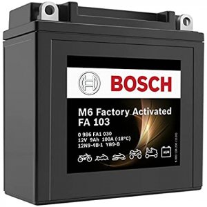 Batteria BOSCH "Factory activated" 12V/9Ah YB9-B per Vespa 50/125/150/200 LX-GT-ET4-GTS-S 