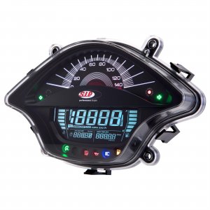 Cuentakilómetros y tacómetro SIP con fondo negro para Vespa 50/125/150 Sprint-Primavera 