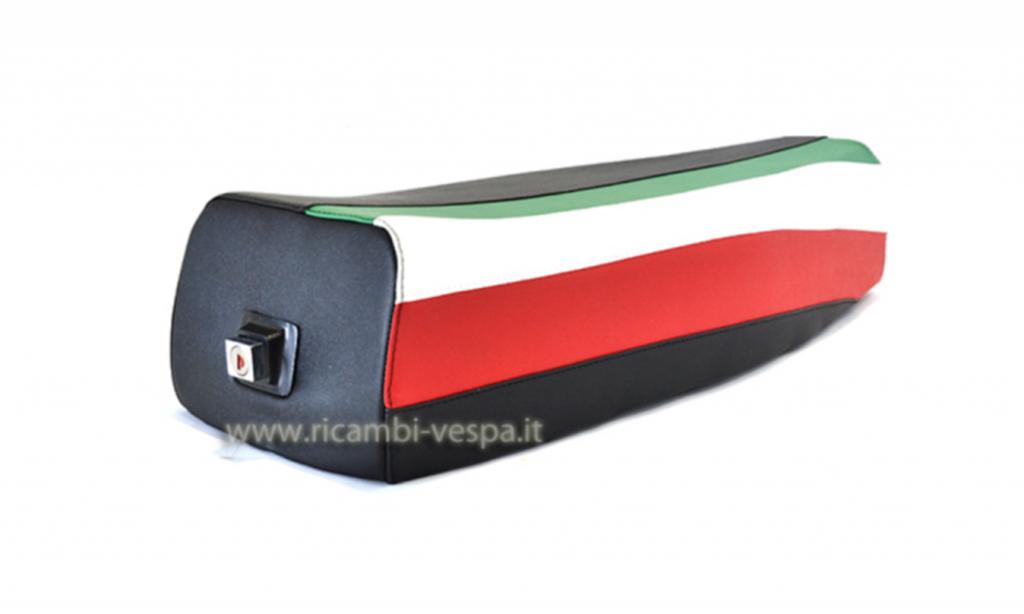 Sillín completo de color negro con bandera italiana 