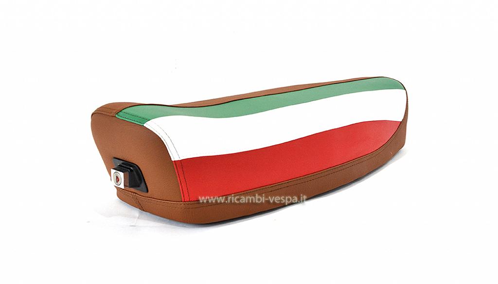 Sillín completo de color marrón con bandera Italiana 