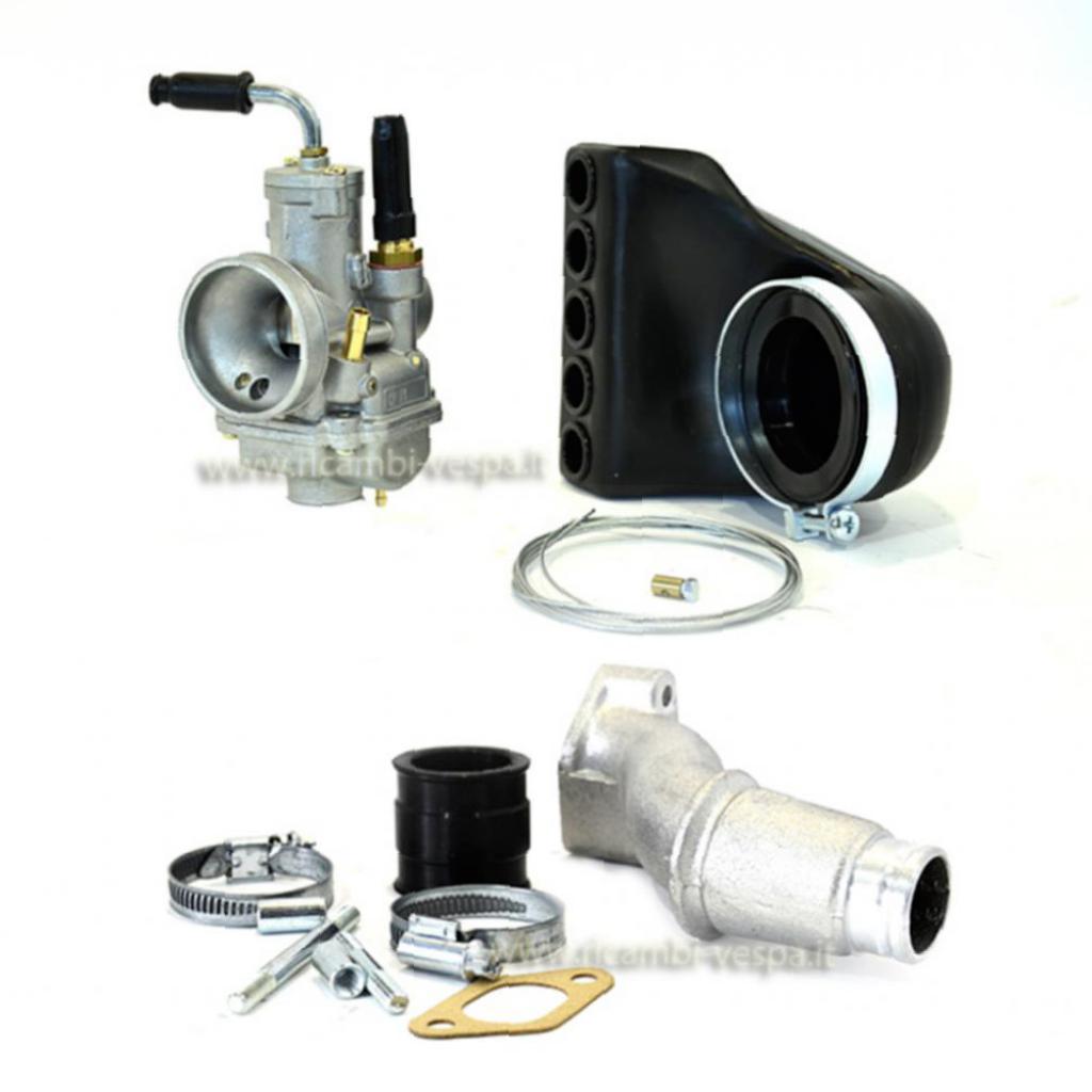 Carburador Polini CP Ø 19 con filtro, transmisión aire colector 