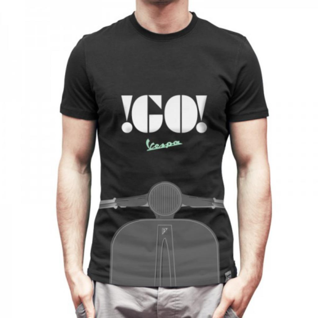 Camiseta HOMBRE negra gráfica Go Vespa 