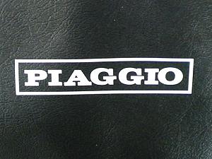 Letrero Piaggio para sillines biplaza 