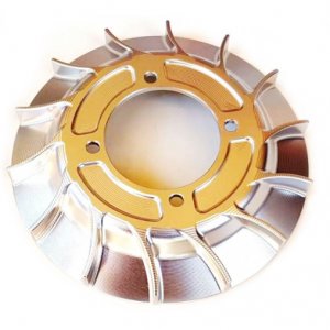 Ventilador para volante magnético CNC / RACING VMC en aluminio anodizado plata 